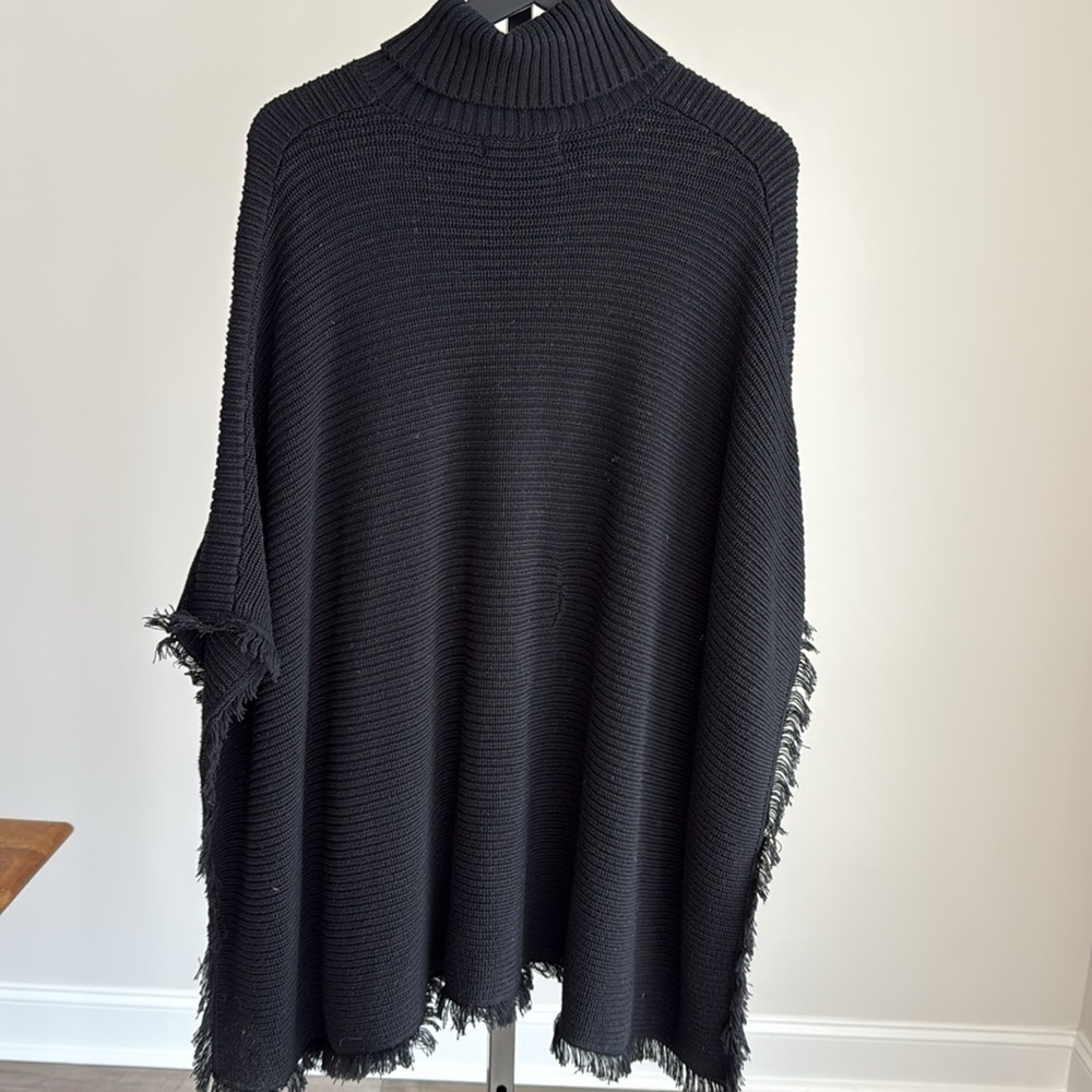 525 American knit poncho with fringe - Picture 3 of 3